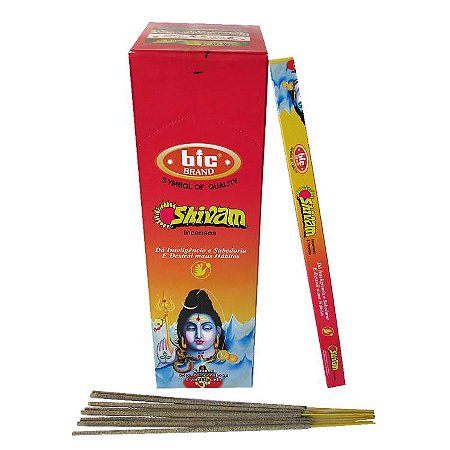 Incenso Indiano Bic Brand - Shivam: Inteligência, Sabedoria e Destrói os Maus Hábitos