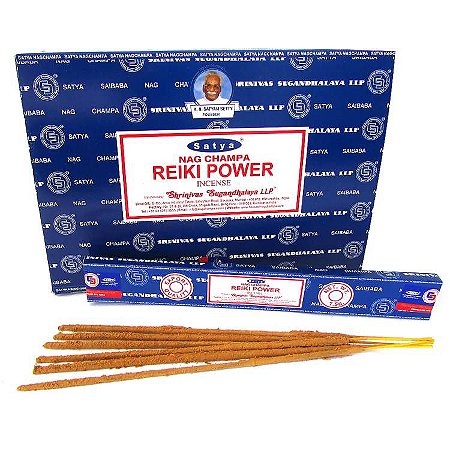 Incenso Reiki Power da Satya Nag Champa - Purifcação de Pessoas e Ambientes - Slim, 6 varetas