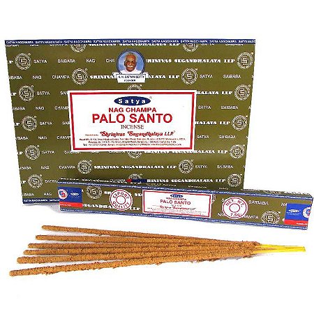 Incenso de Palo Santo da Satya Nag Champa - Concentração e Clareza Mental - Slim, 6 varetas
