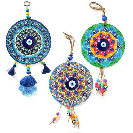Móbile Mandala com Olho Grego 30cm - Modelos Sortidos