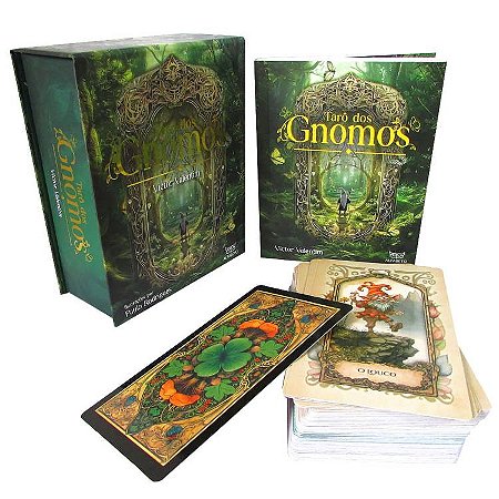 Oráculo; Tarô dos Gnomos, Livro Ilustrado + Tarot com 78 cartas em acabamento Premium