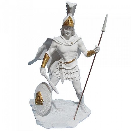 Estátua Deus Ares ou Marte branca 27cm