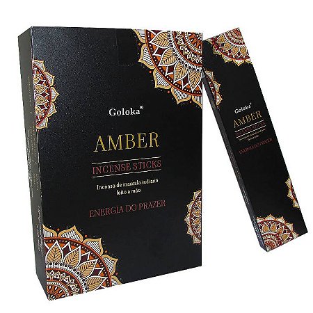 Incenso Goloka Linha Black de Massala - Amber: Energia do Prazer