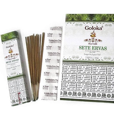 Incenso Goloka Ayurvedic de Massala - Sete Ervas: Energia de Limpeza Total