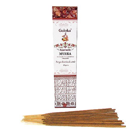 Incenso Goloka Ayurvedic de Massala - Myrra: Energia de Mística do Oriente
