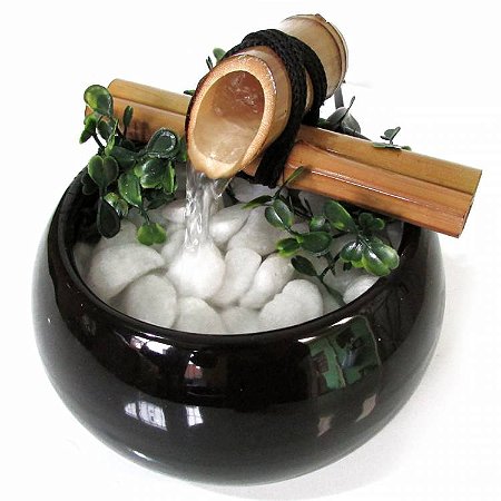 Fonte Feng Shui Oval P 12cm - Preta