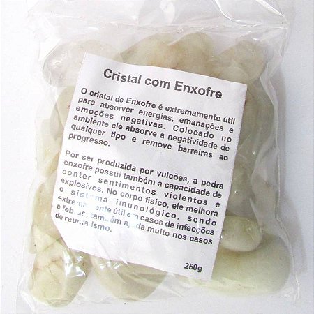 Pedra Rolada Cristal com Enxofre - Pacote com 250g