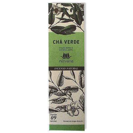 Incenso Defumador Natural, Nirvana - Chá Verde: Equilíbrio e Estimulante