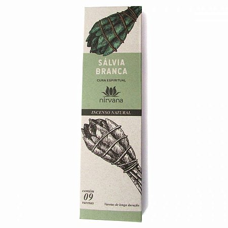 Incenso Defumador Natural, Nirvana - Salvia Branca: Cura Espiritual