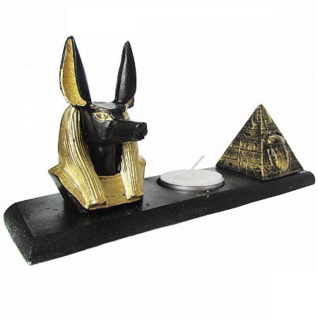 Porta Vela Anúbis e Pirâmide 18cm