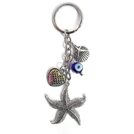 Chaveiro Estrela do Mar com Conchas 13cm