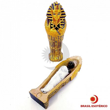Estátua Múmia no Sarcófago 12 cm