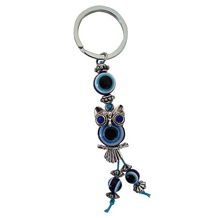 Chaveiro Coruja com Olho Grego 11,5cm