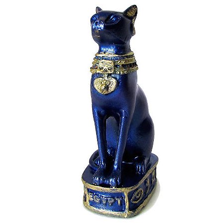 Estátua Gato Bastet 9,5cm - Azul