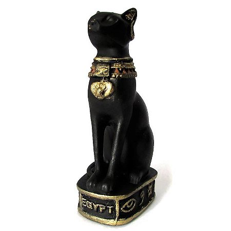 Estátua Gato Bastet 9,5cm - Preto