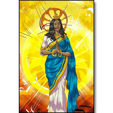 Quadro Santa Sara Kali Cuidadora do Povo Cigano de Parede 29cm