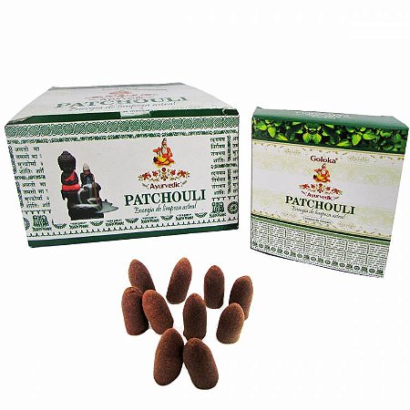 Incenso Goloka Cone Cascata - Patchouli: Energia de Limpeza Astral
