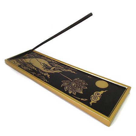 Incensário Dourado Mão de Buda da Prosperidade 24cm