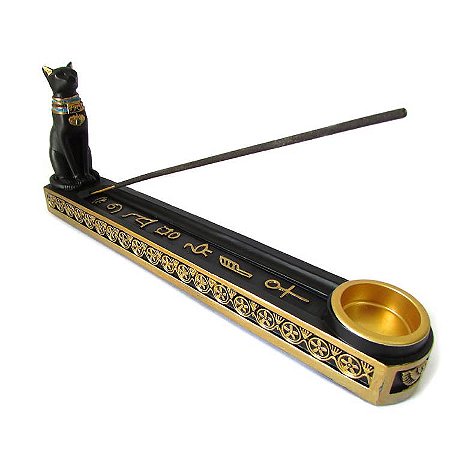Incensário Gato Bastet Egípcio 25cm