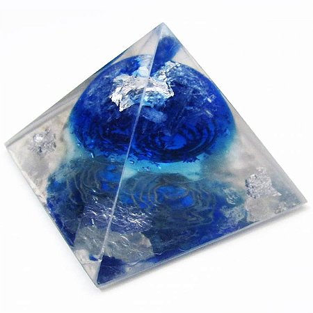 Orgonite Pirâmide Arcanjo Miguel 6,5 - Raio Azul