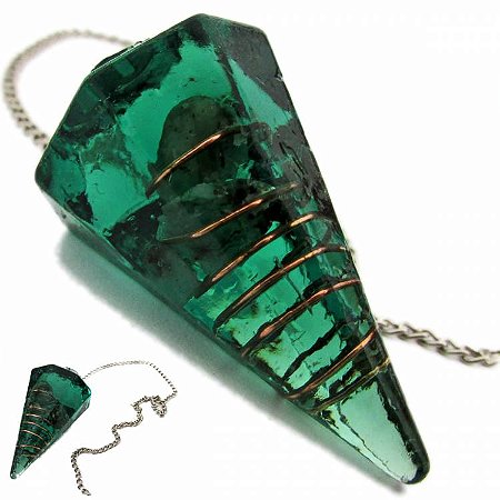 Pêndulo de Orgonite com Esmeralda - Prosperidade e Cura