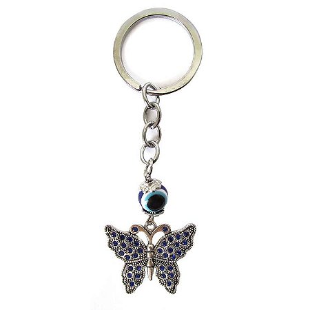 Chaveiro Borboleta com Olho Grego 10cm