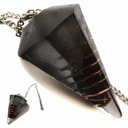 Pêndulo de Orgonite com Turmalina Negra - Proteção