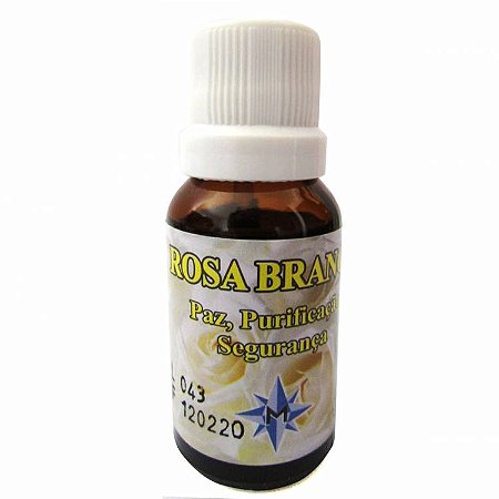 Essência Aromática 15ml - Rosa Branca: Paz, Purificação, Segurança