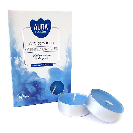 Velas Tealights Perfumadas Caixa com 6 Unidades Aura - Anti Tabaco