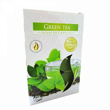Velas Tealights Perfumadas Caixa com 6 Unidades Aura - Chá Verde