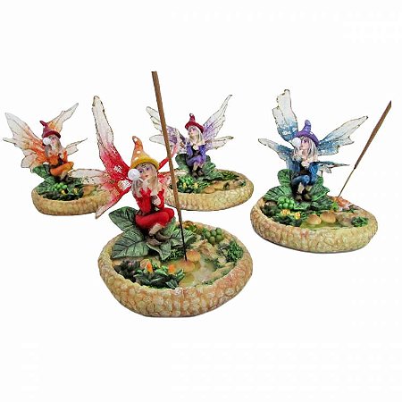 Incensário Fada Bolinha de Sabão no Lago 12 cm - Cores Sortidas