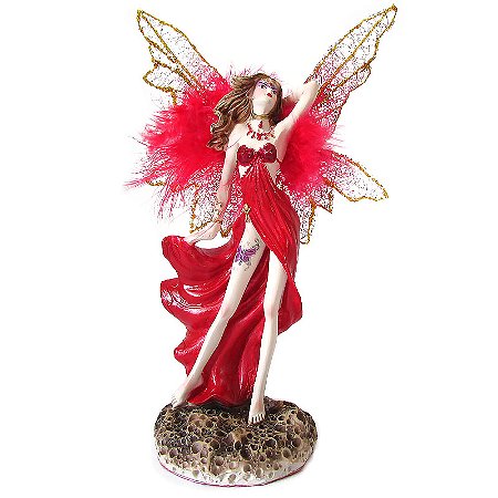Fada Borboleta de Mesa 23cm - Vermelho
