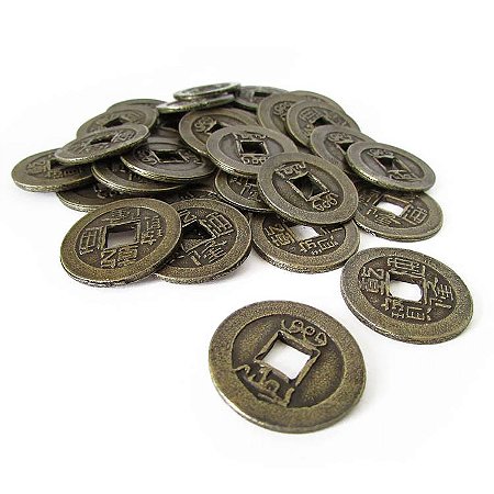 Moedas Feng Shui Zots - Pacote Com 30 Moedas I Ching - 2,3cm