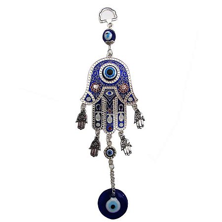 Móbile Mão Hamsa Com Olho Grego 23cm