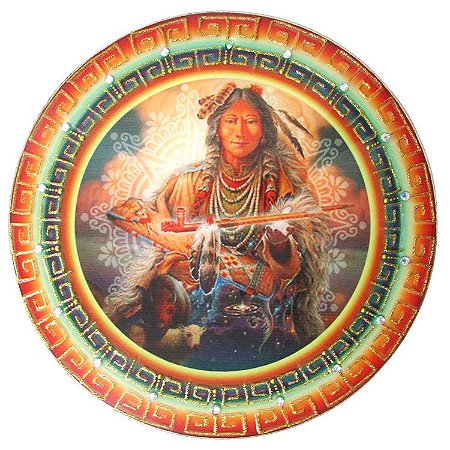 Mandala Redonda de Parede Xamã GG 30cm