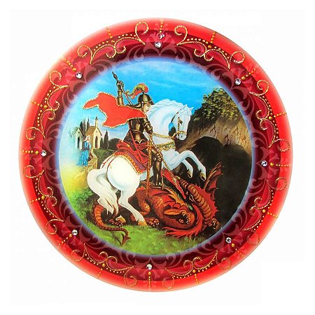 Mandala Redonda de Parede São Jorge 30cm