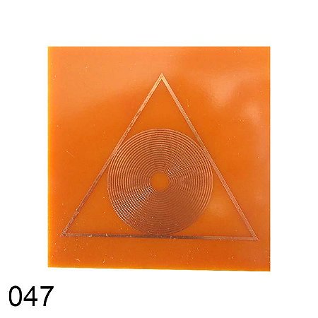 Gráfico Triângulo Divino para Radiestesia, em Fenolite com Cobre 047 - 7cm