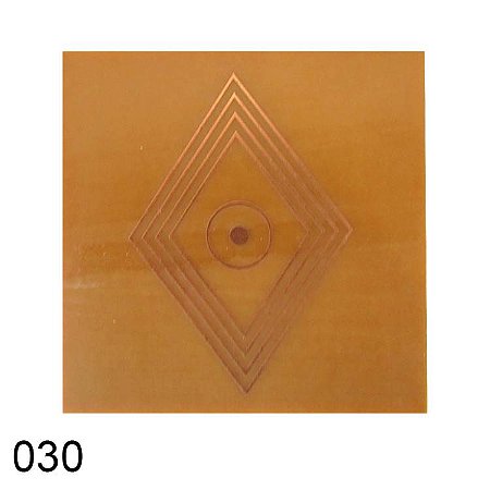 Gráfico Losango Solar para Radiestesia, em Fenolite com Cobre 030 - 7cm