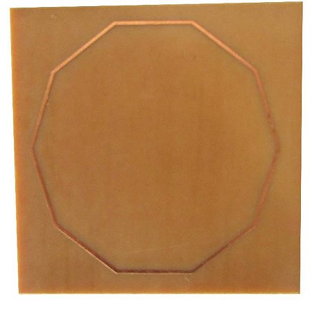 Gráfico Radiônico Decágono, em Fenolite com Cobre 007 - 14cm