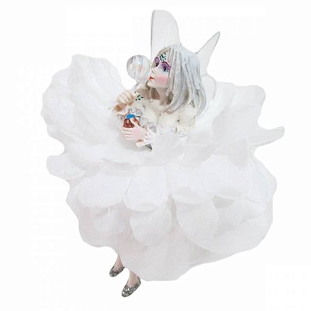 Fada de Pendurar Com Bolinha de Sabão 15cm - Paz (Branco)