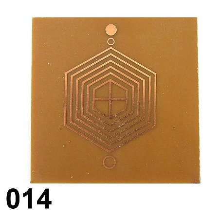 Gráfico Escudo Hexágono (Protetor) para Radiestesia, em Fenolite com Cobre 014 - 7cm