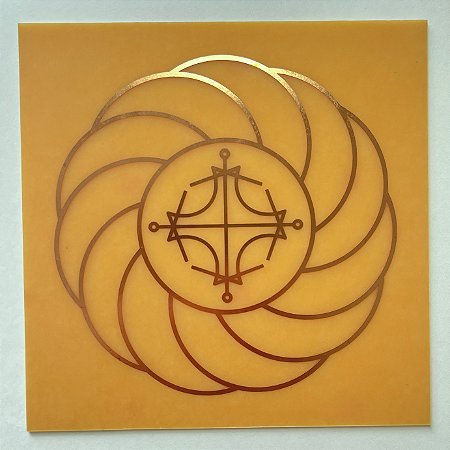 Gráfico Turbilhão com Sol, em Fenolite com Cobre 057 - 14cm