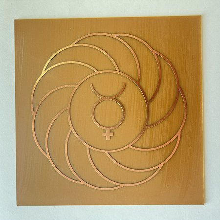 Gráfico Turbilhão com Mercúrio, em Fenolite com Cobre 056 - 14cm