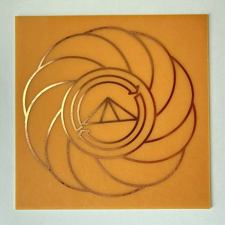 Gráfico Turbilhão com Prosperador, Placa Radiônica de Fenolite com Cobre 054 - 14cm