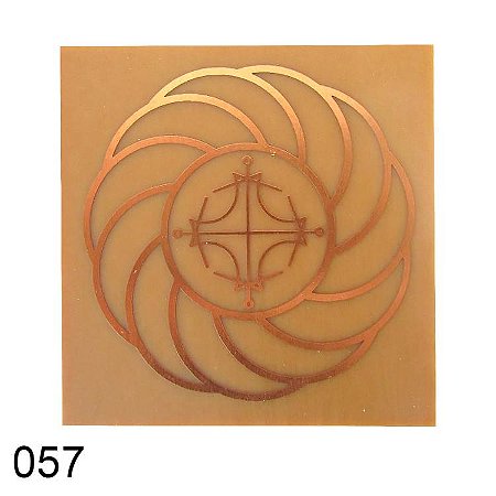 Gráfico Turbilhão com Sol, em Fenolite com Cobre 057 - 7cm