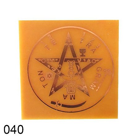 Gráfico Tetragrammaton (Pentagrama Esotérico) em Fenolite com Cobre 040 - 7cm
