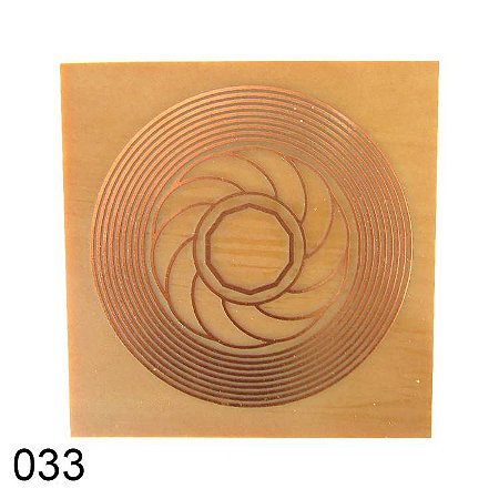 Gráfico Misto Nove Círculos para Radiestesia, Placa de Fenolite com Cobre 033 - 7cm