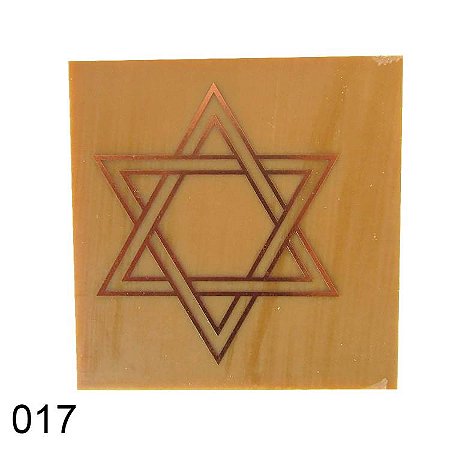 Gráfico Estrela de Seis Pontas (Estrela de Davi) em Fenolite com Cobre 017 - 7cm