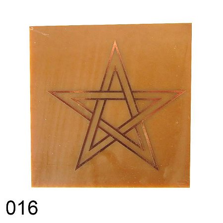 Gráfico Estrela de Cinco Pontas, em Fenolite com Cobre 016 - 7cm