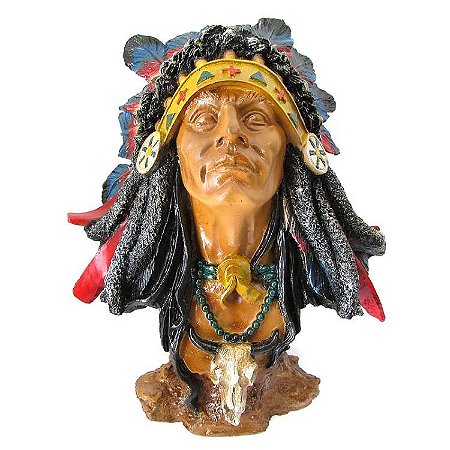 Busto Índio com Cocar 25cm